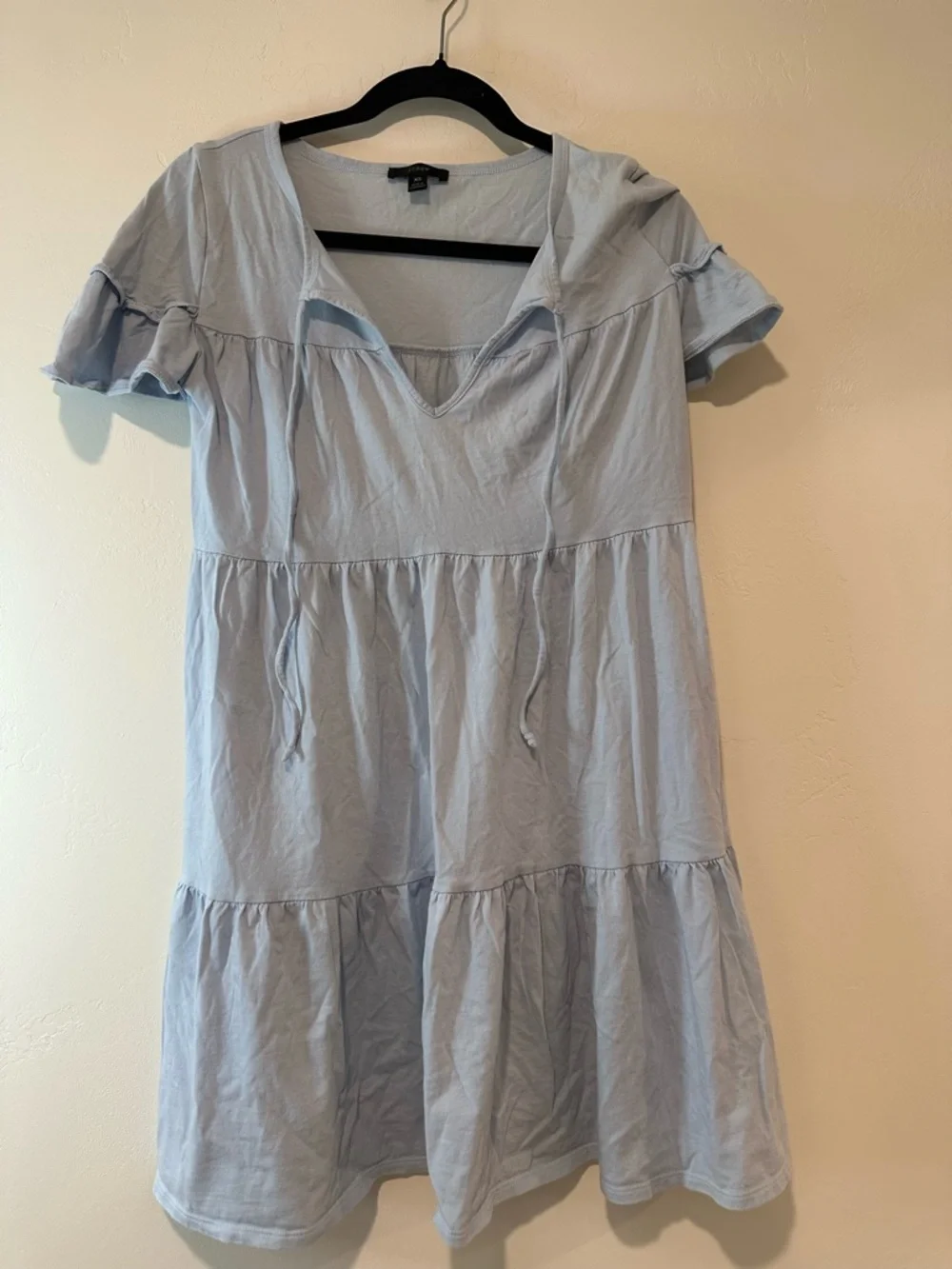 J.Crew Light Blue Tiered Mini Dress XS Cotton Cottagecore Summer